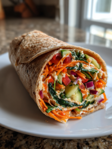 kid lunch ideas for school: delicious Rainbow Veggie Wraps recipe