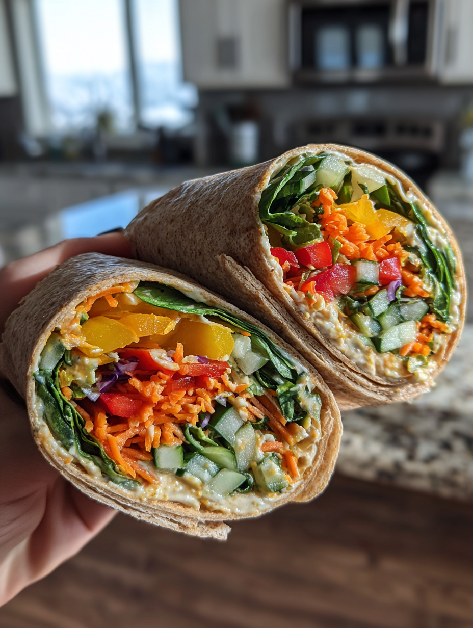 kids lunch ideas: Delicious Rainbow Veggie Wraps for Kids