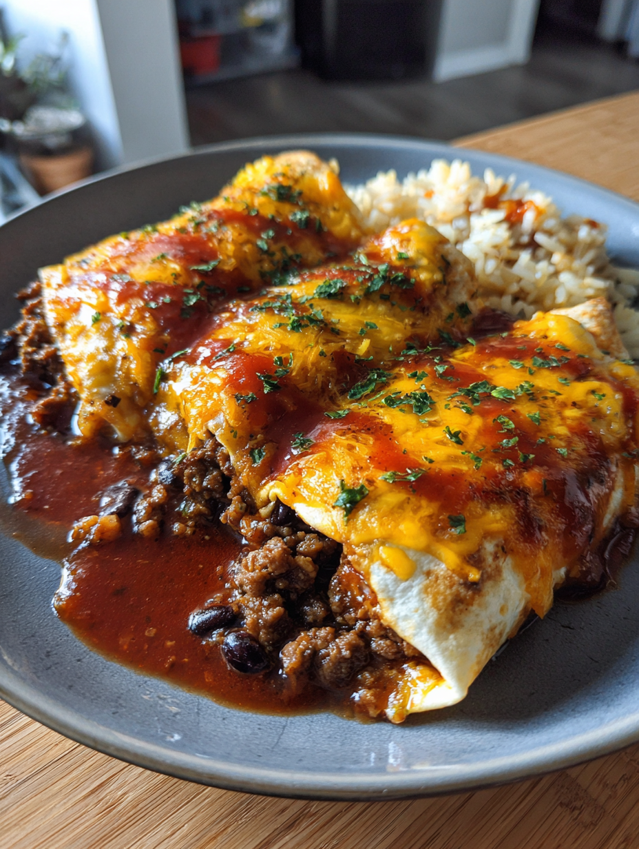 Smothered Beef Burritos