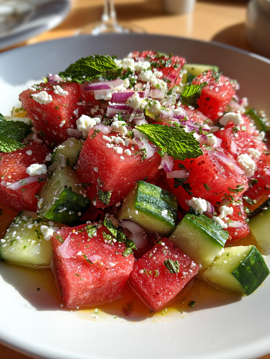 watermelon cucumber salad