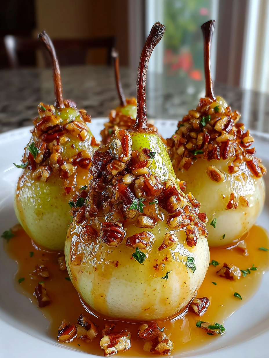 Baked Pears with Honey and Pecans: A Delicious Dessert Delight