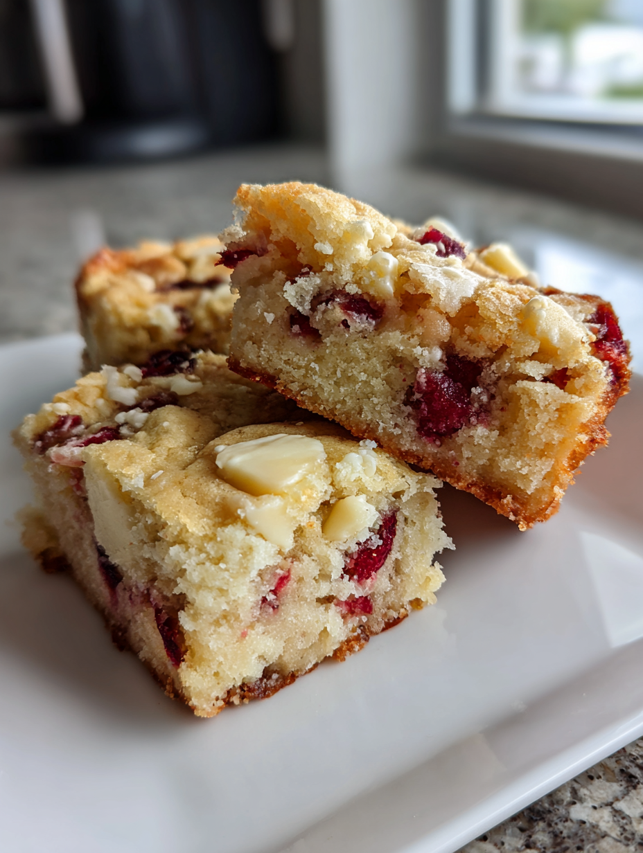 Cranberry White Chocolate Blondies: Deliciously Chewy and Festive