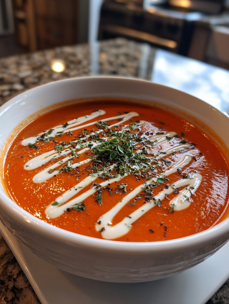 Creamy Roasted Red Pepper Soup: Deliciously Smooth and Flavorful