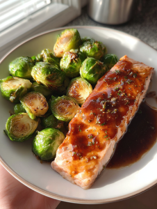 Maple Roasted Salmon with Brussels Sprouts: Deliciously Sweet and Savory