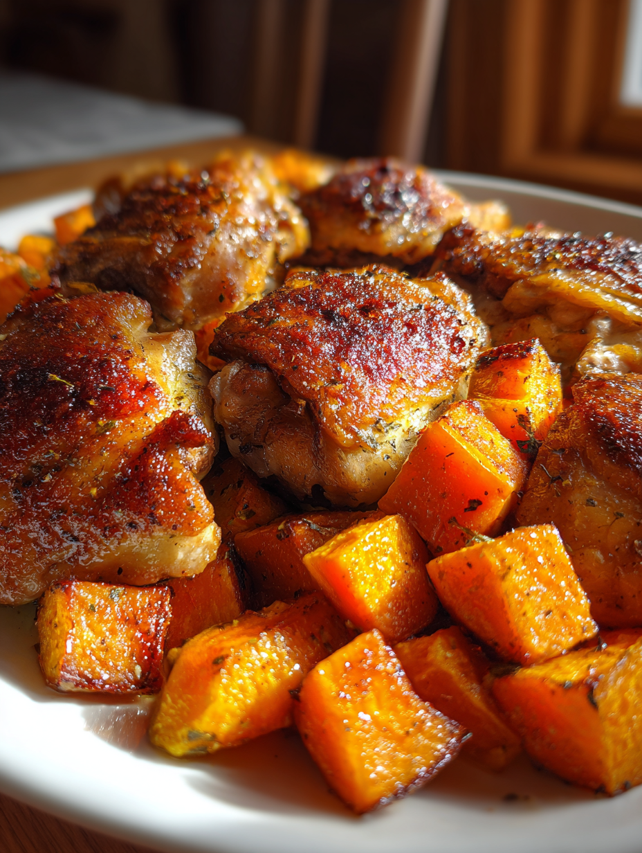 One-Pan Roasted Chicken and Sweet Potatoes: Deliciously Easy Dinner