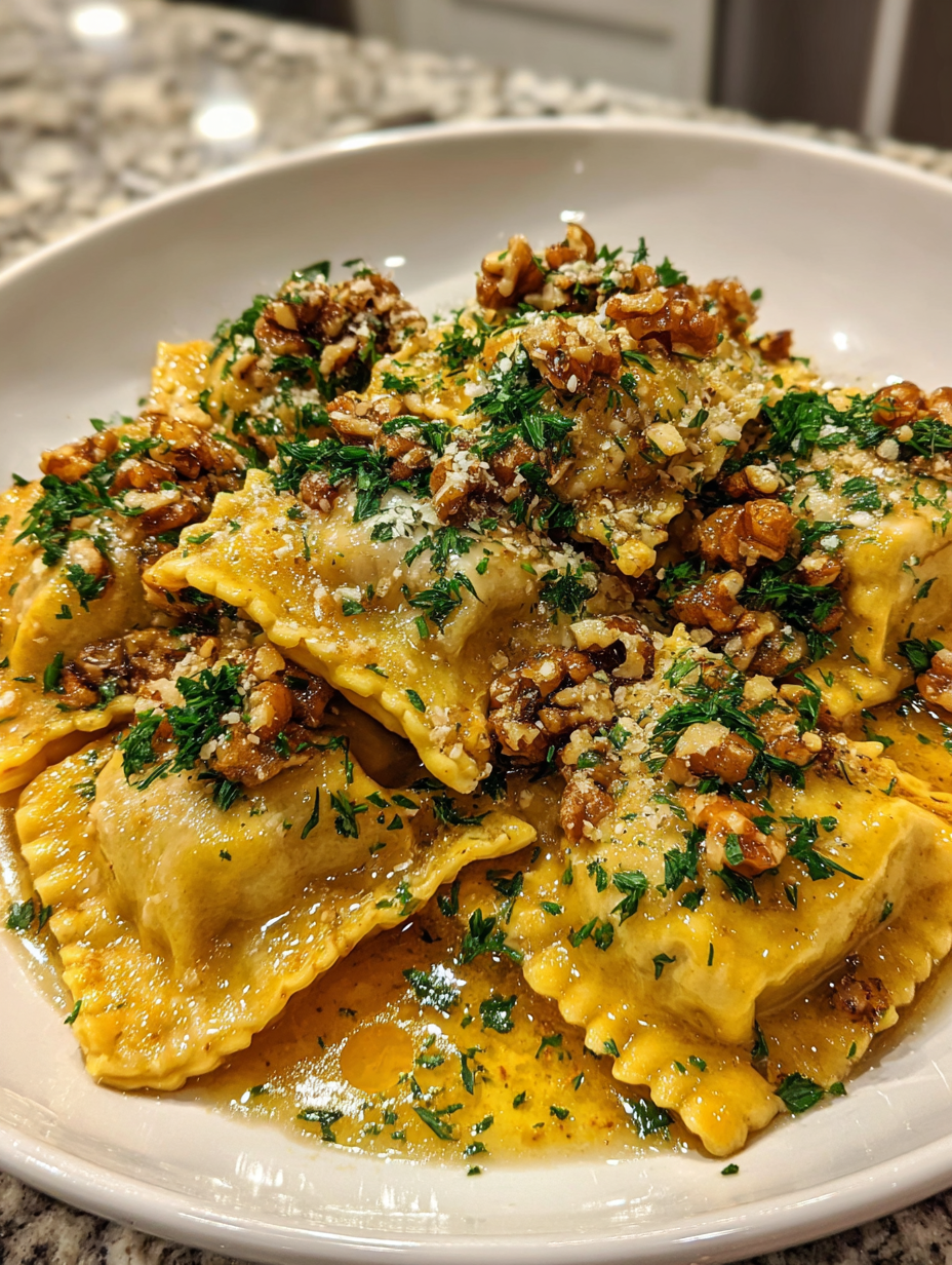 Pumpkin Ravioli with Walnut Sauce: Deliciously Creamy and Nutty