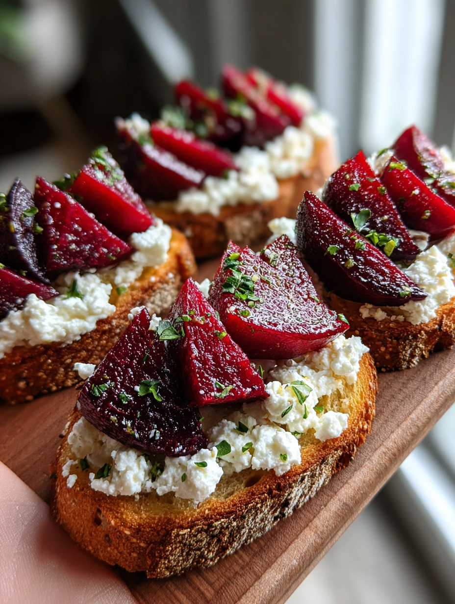 Roasted Beet and Goat Cheese Crostini: Delicious Bites of Elegance