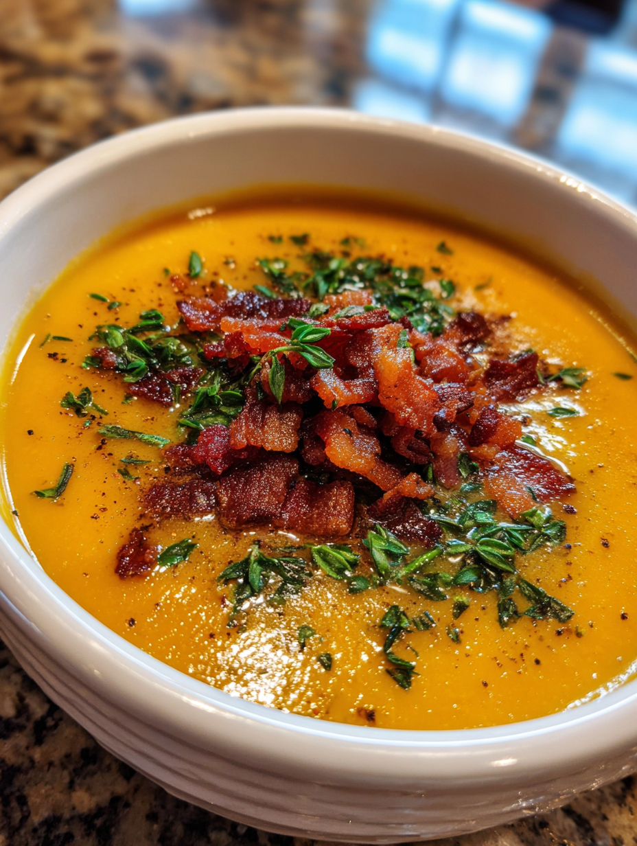 Savory Pumpkin Soup with Bacon: Creamy and Rich Fall Delight