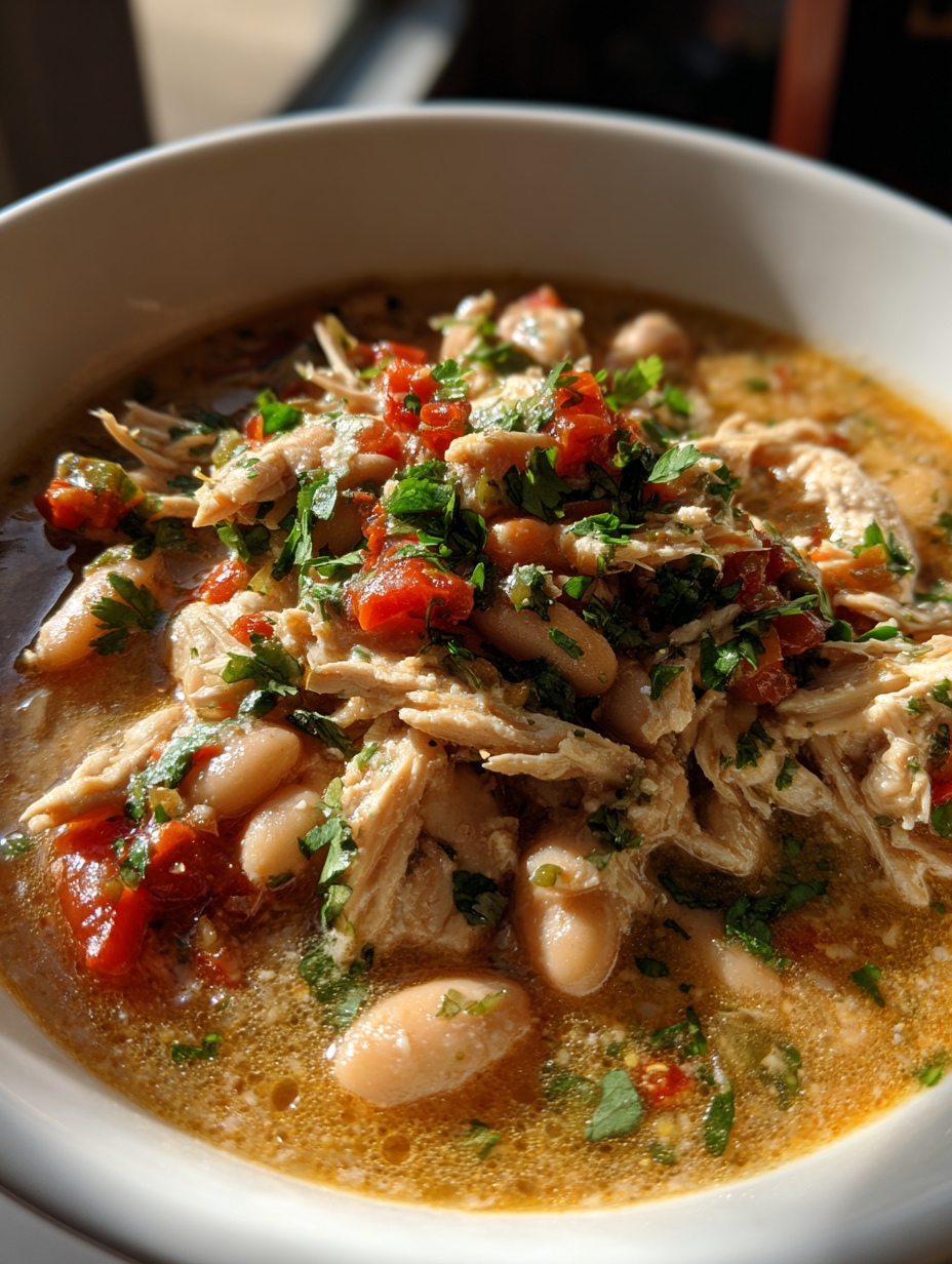 Slow Cooker White Chicken Chili: Easy, Creamy Comfort Food Delight