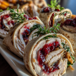 Turkey and Cranberry Pinwheels: Easy and Delicious Party Appetizer