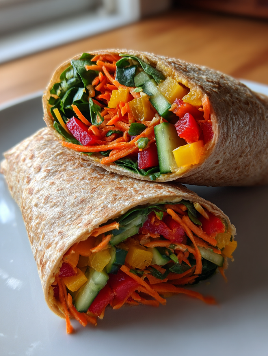 Vegetarian School Lunch Ideas: Delicious Rainbow Veggie Wraps
